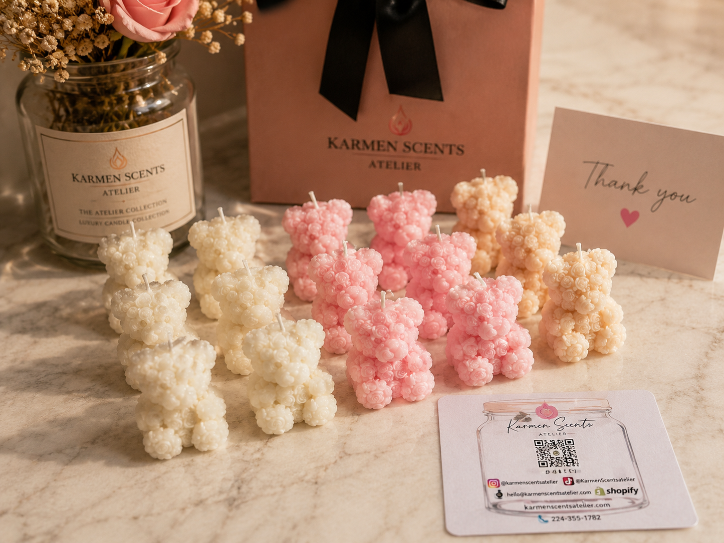 The Mini Rose Teddy Candle